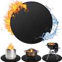 36'' Fire Pit Mat for Solo Stove Bonfire, Double-Sided Fireproof Under Grill Mat Deck Patio Protector Pad, Round BBQ Mat for Solo Stove Accessories, Easy to Clean, Reusable (Glossy Black)