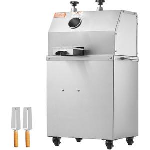 VEVOR Electric Sugar Cane Juicer, 750W Sugarcane Juicer Machine with 661LBS/H High Output, 3 Stainless Steel Rollers, 2.4" Large Inlet, Sugarcane Juice Extractor Squeezer on Wheels for Home/Commercial