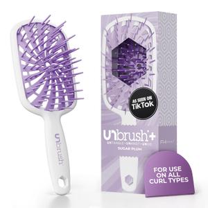 FHI Heat UNbrush Plus Curly Hair Brush for Gentle & Effective Detangling on Wet or Dry Fragile Hair Types Detangler Brush w/ 84 UltraFlex Bristles, Ultra-light, Vented, Anti Static Hairbrush