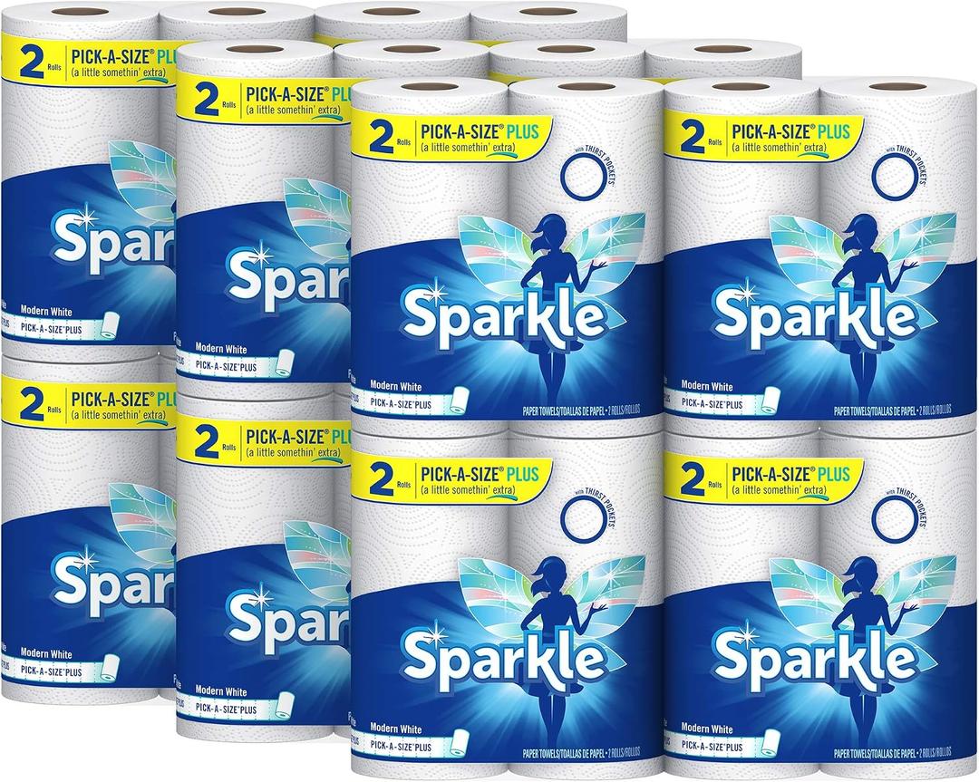 Sparkle Pick-A-Size Plus Paper Towels, 24 Rolls = 48 Regular Rolls, Everyday Value Paper Towel With Full And Half Sheets