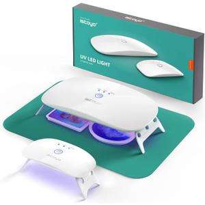 ISTOYO 2 Pack UV Light for Resin Curing - Dual Wavelength Portable UV Lamp Kit for Jewelry Making & DIY Craft