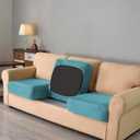 vctops 3 Pieces Velvet Stretch Armchair Sofa Cover for 1 Seater Couch Soft Washable Sofa Slipcover with Individual Backrest and Cushion Cover for Kids Cats Dogs 32"-47"(1 Cushion Armchair), Teal