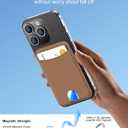 Miroddi for Magsafe Wallet, Magnetic Card Holder for iPhone 17/16/15/14/13/12 Series, Leather Magnet Phone Wallet Fit 4 Cards 3 Cash, Ultra-Thin, RFID Blocking, Brown