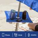 AMMSUN Beach Umbrella With Sand Anchor & Table Tray, 6.5ft Portable Heavy Duty Sun Outdoor Umbrella, UV 50+ Protection, Carry Bag for Patio, Pool and Garden, Blue