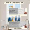 Cordless Vinyl Mini L Blinds 39" W x 64" H, 1" Slat White Horizontal Windows L Blind for Door, Shades, Camper, Light Filtering, Interiors, Arrive 1/2 Inch Narrower Indoor