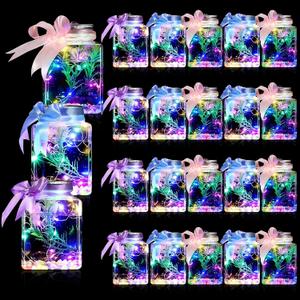 Domensi 20 Pcs 17oz LED Plastic Fish Bowls, Clear Shatterproof Glowing Vases with Ivy, Plastic Fish Tank Unbreakable Aquarium for Carnival Games, Party Home Decoration