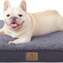 Bedfolks Orthopedic Dog Bed for Large Dogs - Egg Foam Dog Crate Bed with Removable Waterproof Cover, Pet Bed Mat Suitable for Dogs and Pets Up to 50 lbs (35 x 22 x 3 inches, Dark Grey)