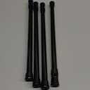 MEXAU 4PCS Small Tension Curtain Rod 11 to 19 Inch, Black Short Curtain Rods No Drilling, Loaded Expandable Spring Curtain Rods for Kitchen, Closet, Cupboard, Door, Bookshelf