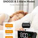 Netzu Projection Clock for Bedroom Ceiling, Alarm Clocks with 180 Rotatable Projector, Date Temperature and Weekday, Manual DST, 5 Brightness, 10 Ringtones, 4 Volumes and Snooze (Black)