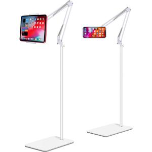 Tablet Floor Stand, Adjustable Universal 360-degree Rotatable Metal Tablet Holder, Phone Stand for iPad/iPhoneX/iPad Pro or Other 4.7~12.9 Inch-Screen Devices 