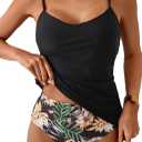 Eomenie Tankini Swimsuits for Women Two Piece Tummy Control Bathing Suit Slimming Modest Swimwear with High Waisted Bottom, 2XL