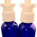 Snoot! Cobalt Blue Glass Nasal Spray Bottle 30ml (1oz) with Fine Mist Sprayer 2 Pack - Empty & Refillable Blue Glass Atomizer