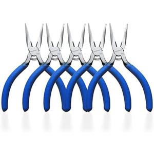 KAIHAOWIN Mini Needle Nose Pliers 5"-4Pack KAIHAOWIN Small Long Nose Pliers with Wire Cutters, Spring Loaded Thin Needle Nose Pliers, Precision Pliers Set for Crafts/Jewelry Making/Tiny Project