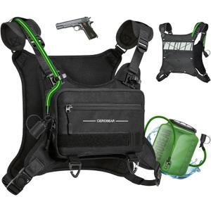 CEROBEAR Hydration Backpack Running Vest - Reflective Running Chest Pack with 2L TPU Water Bladder, Lightweight Breathable Water Backpack for Men Women, Ideal for Hiking Cycling Marathon