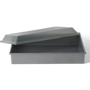 Calphalon Titan Commercial Quality Natural Aluminum PFA Free Nonstick 13 x 9 Inch Cake Pan with Lid, Durable Heavy Duty Bakeware for Even Heating, Oven Safe Baking Dish for Cakes (Titan Steel Core)