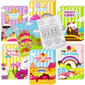 ANGOLIO Candyland Coloring Books for Kids Bulk - 60PCS School Party Favors, Onesize