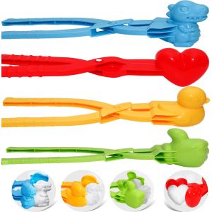 MEIDAYAI Snowball Maker, 4 Pack Snowball Mold for Kids, Snowball Mold Snow Toys, Outdoor Beach Toy Snowball Maker Toys with Handle, Birthday Xmas Gifts for Kids Ages 210