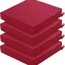 Outdoor Chair Cushions 18.5x16 Inch Water Resistant Patio Chair Cushions with Tie 3 Year Color Fastness Thick Outdoor Seat Cushion for Patio Furniture Burgundy Set of 4