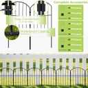 VANCASTLE Decorative Garden Fence Outdoor, Total 10.5ft (L) x 24in (H), Rustproof Metal Landscape Barrier Fence, Black Fence for Yard, Patio Lawn, 10 Panels