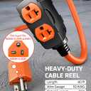 DEWENWILS 20 Amp Retractable Extension Cord Reel 40FT, ETL Listed,Orange