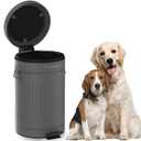 PAWZIDEA Dog Poop Trash Can Outside Odor Control, 3.1Gallon Large Pet Poop Can Outdoor with Lid No Smell, Waterproof Pet Waste Trash Can, Dog Waste Station Step Garbage Can Bin Container Backyard,Grey