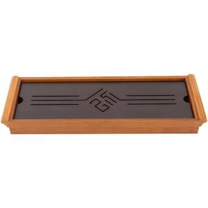Tea Tray Drainage Type Cup Plate Traditional Chinese Serving Tray Kung Fu Tea Accessory 14.96 x 5.28 x 1.49inch