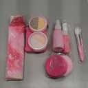 Pretend Makeup Kit for Girls, 11 Pcs Kids Cosmetic Pretend Play Beauty Make Up Set, Not Real Eye Shadow Blush Palette Lipstick wit Hand Bag, Pink