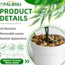 Palonu Artificial Hanging Plants, Fake Potted Greenery Plant Faux Persian Rattan in White Pot Wall Room Home Indoor Outdoor Shelf Decor