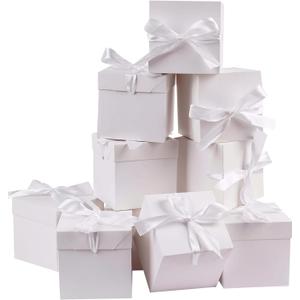 Elephant-package 12Pack White 6Inch Gift Boxes with Lids, Squared Boxes with Lids Perfect for Weddings, Birthday Party Favor, Engagements, Graduations, Holidays, Christmas Xmas, New Year.