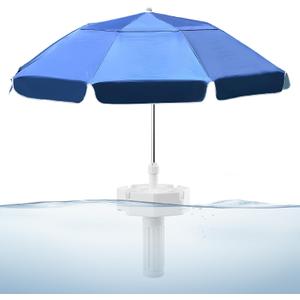 Floating Pool Umbrella - 7ft Outdoor Pool Sunshade Umbrella for Inside of Pool,Portable Floating Table with Drink Holders,No-Tool Setup for Swimming Pools, Beach & Lakes, 80 inches
