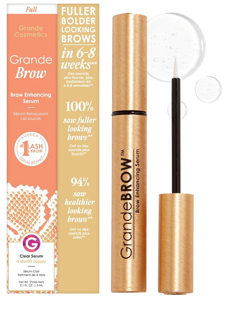 Grande Cosmetics GrandeBROW Brow Enhancing Serum for Fuller, Bolder, Looking Eyebrows  Brow Serum With Vitamins, Peptides, Antioxidants, Amino Acids, Cruelty Free  8 Week Supply (1.5 mL)