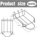 Yaocom 4 Pcs Gridwall Hat Display Rack, Metal Wire Retail Display Shelves Gridwall Organizer Accessories for Grid Panel Displaying Baseball Hats for Home Commercial, Black