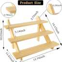 Acrux7 2 Pack 3 Tier Wooden Display Stand, Wooden Earring Display Wood Cupcake Stands, Detachable Wood Tiered Jewelry Card Display Stand with Groove for Jewelry Cupcake Vendors Retail Party Home