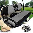 10L0L Golf Cart Seat Covers Kit, for Yamaha Club Car EZGO Original Rear Seat Cushion, Breathable Fabric Material Keep Cool in Summer, No Need to Use Gun Nails- Black and Gray