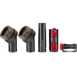 botzi 2 PCS 25mm Horse Hair Vacuum Brush Attachment with Adapter and Trigger Lock, Round Dust Brush, Compatible with Dyson V15 V11 V10 V8 V7 V6 Vacuum Cleaners, Vacuum Converter Adapter, Easy Install