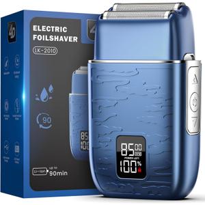 Foil Shavers for Men, Upgraded Blades Electric Razor with 3 Adjustable Speeds, Type-C Rechargeable, IPX7 Waterproof, Electric Shavers for Men Face Use Travel Home(Blue)