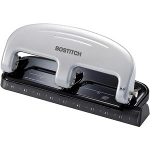 Bostitch Office EZ Squeeze 3-Hole Punch, 20 Sheet Capacity, Reduced Effort, No Jam Technology, Silver