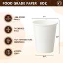 YEEHAW 8 oz 1000 Pack Disposable Paper Coffee Cups, White Hot Cups for Hot Coffee, Hot Liquid, Ideal for Cafes, Bistros, Businesses and Family