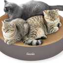 2 in 1 Round Cat Scratching Board, Cardboard Cat Scratcher for Indoor Cats, Corrugated Cat Scratch Pad for Grinding Claws and Rest (23.6")