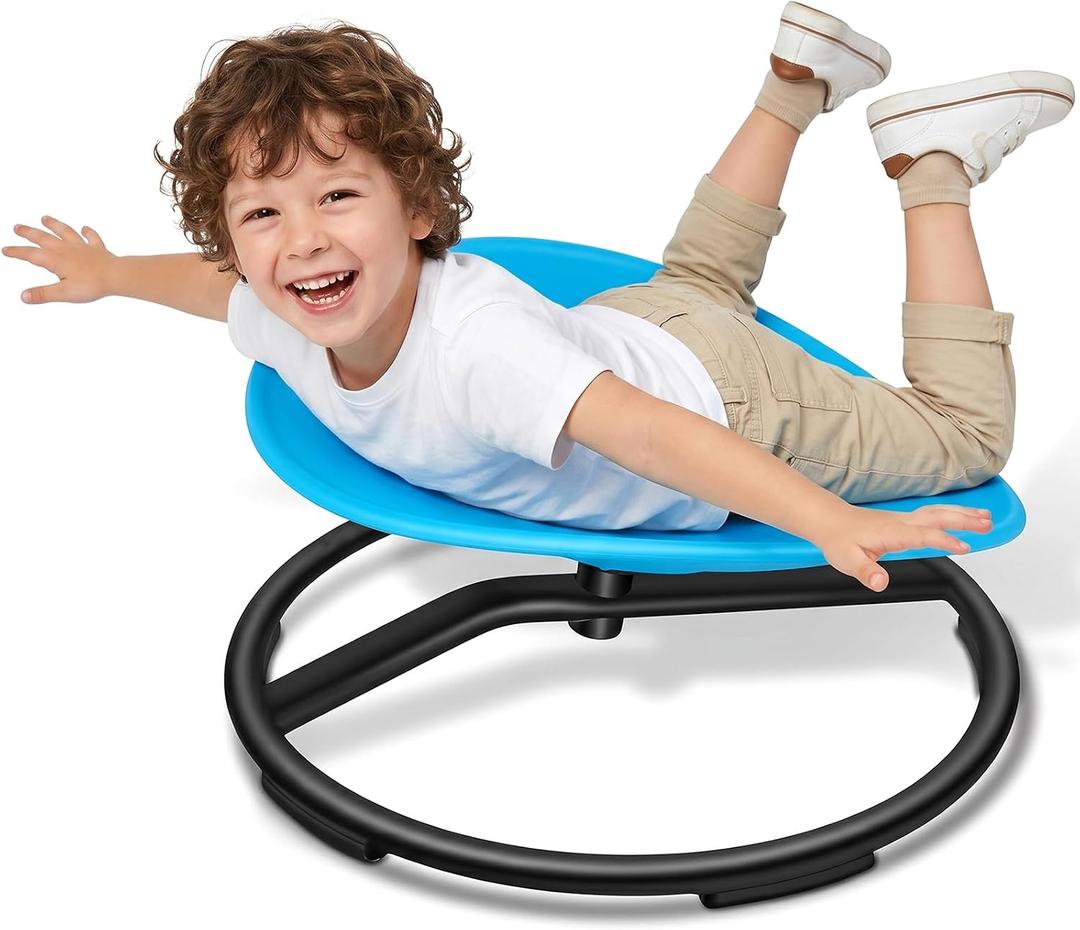 Spinning Chair for Autistic Kids - Sensory Swivel Seat with 220 lbs Weight Capacity & Non-Slip Base, Improves Balance & Coordination, Sit and Spin Sensory Toy for ADHD/Autism, Ages 3+ (Blue), 20 inches x 21.6 inches x 11 inches