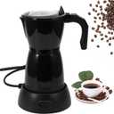 AOZBZ Coffee Pot Electric Espresso Coffe Maker, 300ml 6 Cups Stainless Steel Moka Pot with Overheat Protection and Detachable Base, Portable Italian Moka Maker, 450W, Black
