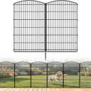 INJOPEXI Decorative Garden Fence 12 Panels 26ft (L)42in (H) Garden Fences with 12 Panels Rustproof Wire No Dig Rabbit Animal Barrier Fencing Rabbit Dog Fence for Yard Patio Outdoor - Without Gate