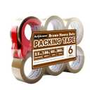 Anyknow Brown Packing Tape 6 Rolls Heavy Duty Packing Tape with 1 Dispenser - 2.5mil x 1.88" x 60Y Strong Adhesive Packaging Tape for Carton Sealing, Shipping, Mailing & Storage