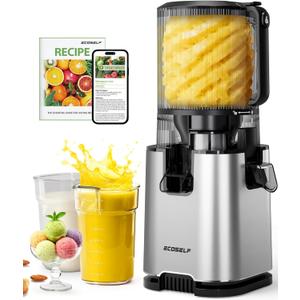 Cold Press Juicer Machines with Extra Large Feed Chute For Fruits & Vegetables, High Juice Yield, Grey