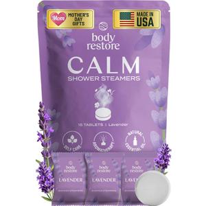 Body Restore Shower Steamers Aromatherapy 15 Pack  Mothers Day Gifts for Mom, Spa Gifts for Women, Relaxation Stress Relief Self Care  Premium Lavender Essential Oil Tablets