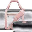 Weekender Bags for Women - 21" Travel Duffle with Shoe Compartment - Carry On Overnight Duffel for Weekend Travel & Business Trips, 3 PCS, Pink