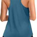 Womens Workout Tops Sleeveless Racerback Lightweight Active Tennis Yoga Shirts Athletic Running Tank Top for Women (Blue, XL)