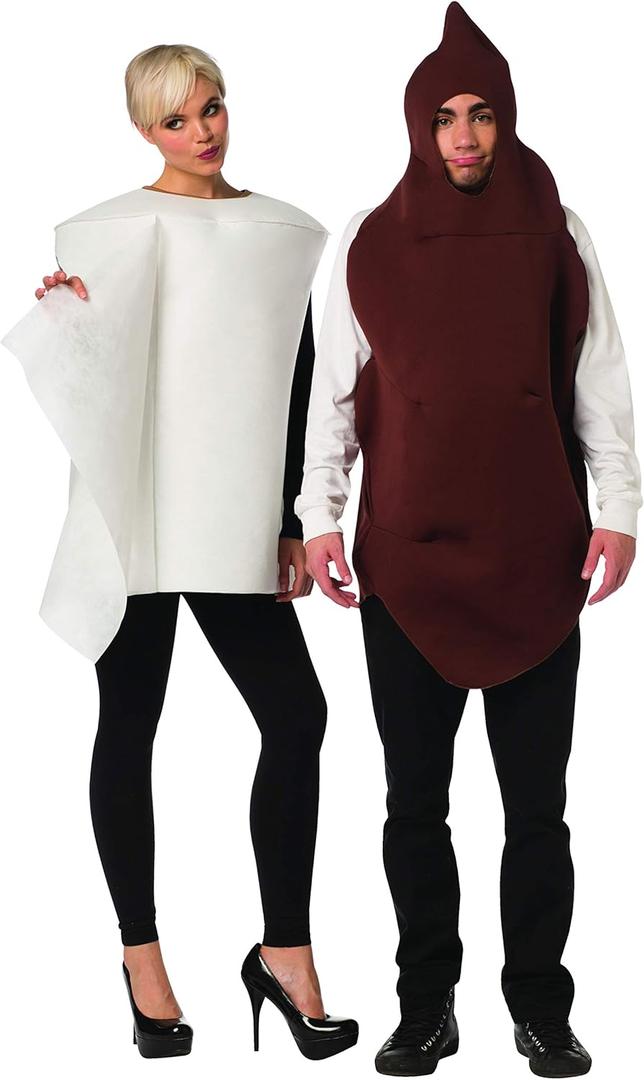 Rasta Imposta Poop and Toilet Paper 2 Piece Couples Costume Mens Womens Adult