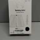 Tommy John Men's Woven Boxer Short Underwear (Classic Stripe Red/Interlaced Geo Turbulence/Black)