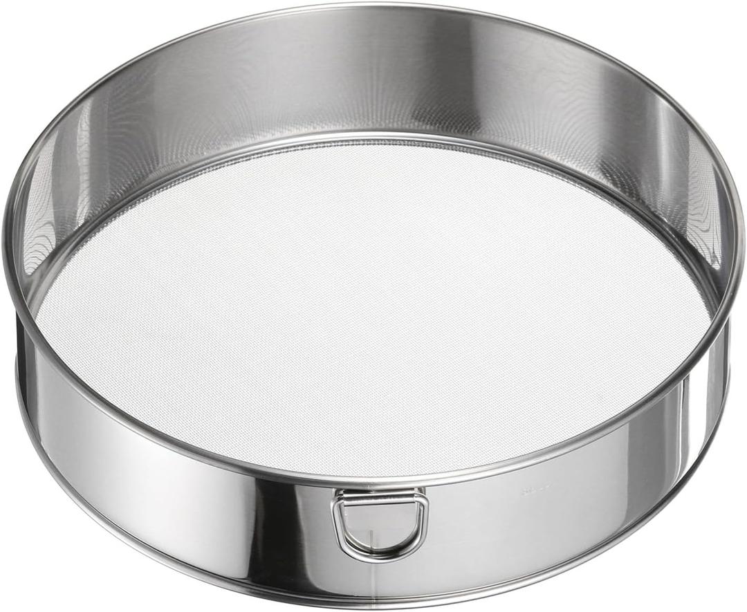 uxcell 304 Stainless Steel Flour Sifter, 8Inch 40 Mesh Round Sifter Flour Sieve Mini Fine Mesh for Baking Cake Bread, Silver
